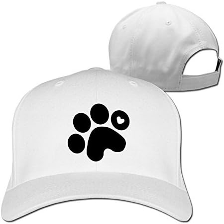 EUNICORN SG Dog Paw Prints Ajustable Baseball Cap Cotton White