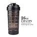 BOTTLED JOY Protein Shaker Bottle, Non-toxic Wide Mouth 100% Leak Proof Shake Water Bottles 27oz 800ml (Shoelace Black)