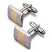 Two Tone Golden Cufflink and Tie-Clip Set in Gift Box-Timeless Design-Classic and Fashionable Gift