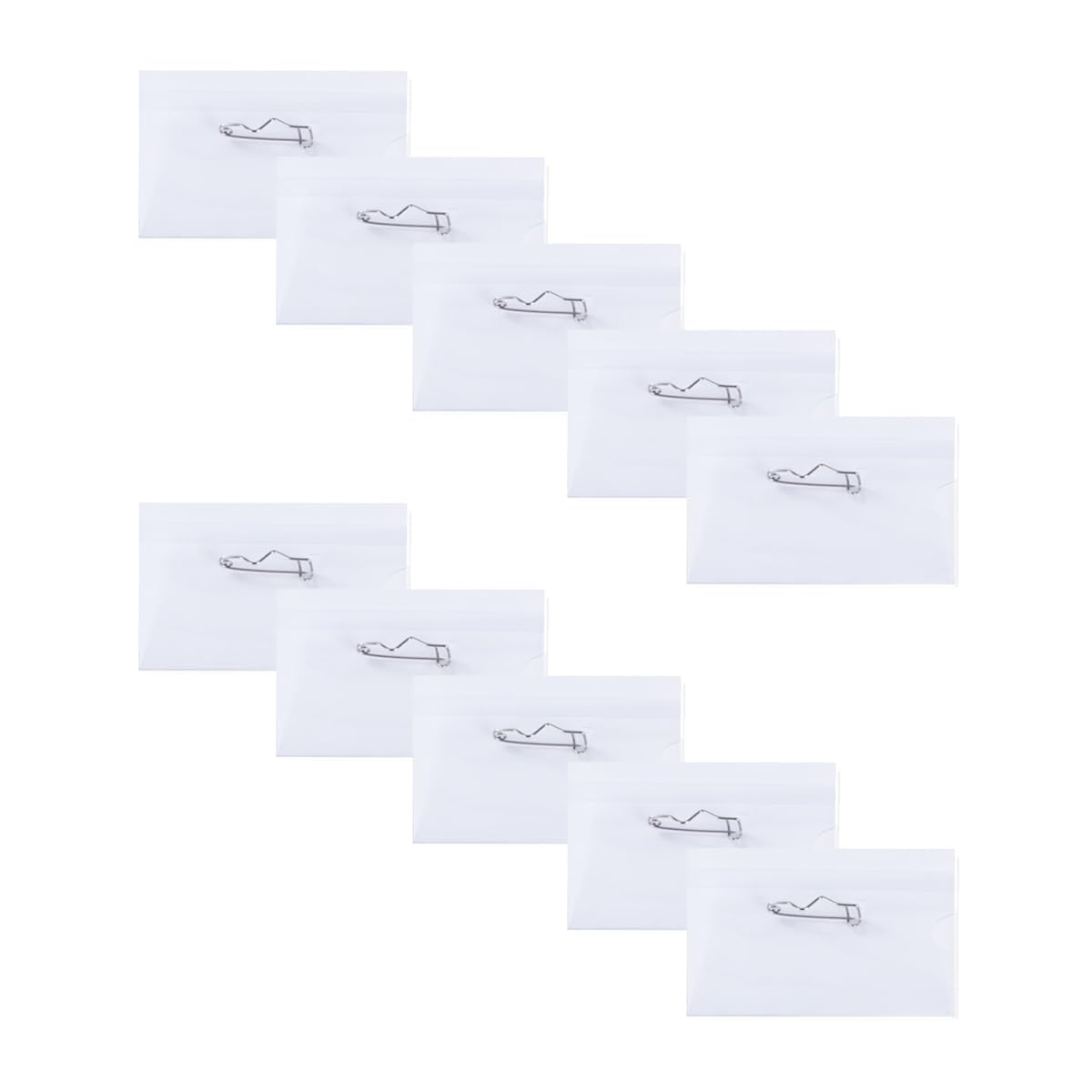 Photo 1 of 50Pcs Pin Style Name Badge Holders, Clear Plastic Name Tags with 50 Pieces Inserts ID Card for Meeting Seminar Show Event Conference, 3.58x2.44in