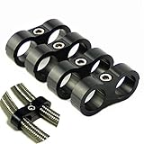 -6AN Hose Separator Clamp - Fuel line Mounting Clamps,Aluminum Hose Fitting Adapter, Great for 3/8 Fuel Hose, Oil Line, Brake Line, Water Pipe and Gas Line,4Pcs/Pack,Black