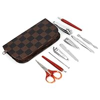 Foreverharbor 10pcs Nail Clipper Kit Nail Care Set Pedicure Scissor Tweezer Knife Ear Pick Manicure Set Tool with Deluxe Carrying Case