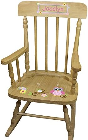 Personalized Childs Wood Owl Rocking Chair