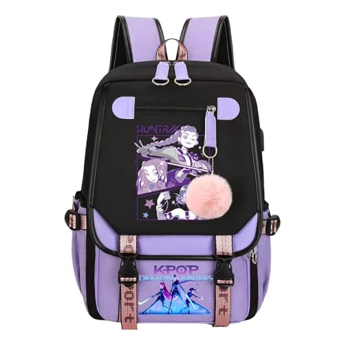 KOHKGZ D-emon Hunters Women's Backpack College Style Large Capacity Lightweight Travel Backpack Youth Commuter Bag