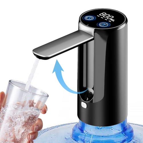 MXHIGO Dispensador de Agua Garrafón Plegable con LED Inteligente y 4 Modos, Bomba de Agua Inalámbrica Recargable Portátil, Despachador de Automático Rápido para Botellas de Galón de 4.5L a 20L