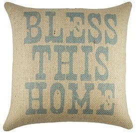 Hachett Bless This Home Pillow, Rustic Burlap Pillow Case Decorative Southern Pillow, Farmhouse