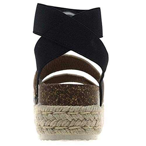 Joywow Women Sandals Casual Espadrilles Sandals Open Toe Platform Strappy Studded Wedge Buckle Ankle Strap Mid Heel Sandals (7 M US, G Snake Printed) - Thumbnail 6