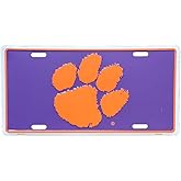 Hangtime Clemson University - Clemson Tigers 6x12 License Plate Orange Paw on Purple
