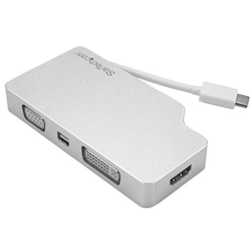 StarTech.com USB-C Multiport Adapter - Aluminum - USB Type C to VGA / 4K HDMI / Mini DisplayPort / DVI - USB C Adapter
