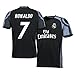 #7 Ronaldo Real Madrid Third Kid Soccer Jersey & Matching Shorts Set 2016-17, Black,Youth L (10 to 12 Years Old)