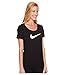 NIKE Women's Dry Training Scoop Tee, Black, Large