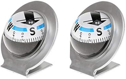 Qfauto 2Pieces Self-Adhesive Dashboard Car Portable Compass Ball fit for Car Truck Boat Hiking Direction Guide