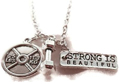 Strong Is Beautiful Necklace Dumbbell 25lbs