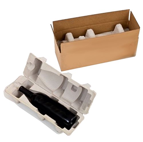 Wine Bottle 4 Shipping Boxes with Pulp Protective Trays