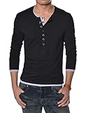 TheLees Mens Casual Long Sleeve Layered Style Button Tshirts