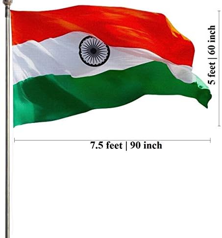 Almoda Creations True Tricolour Indian Flag (60"X90" Inch)