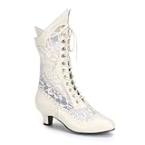 Victorian Lace Insert High Wedding Boots Lace Goth Granny Boots 115