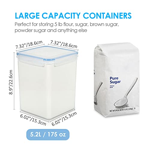 Vtopmart Large Food Storage Containers 5.2L / 176oz, 4 Pieces BPA Free