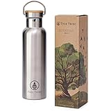 Tree Tribe Stainless Steel Water Bottle 600ml / 20 oz - Indestructible, Eco