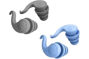 2 Pairs of Reusable Silicone Swimming Ear Plugs,Ultra Comfy and Great for Waterproofing in Surfing, Snorkeling and Other Wate