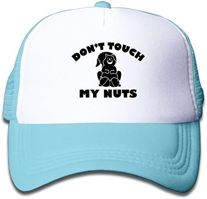 Don't Touch My Nuts Mesh Hat Trucker Style Outdoor Sports Baseball Cap With Adjustable Snapback Strap For Kid's SkyBlue One Size