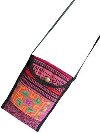Khum Wieng Kham Women's Red Phone Pouch With Long Neck Strap Hmong