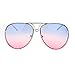 SA106 Retro Vintage Rimless Oceanic Lens Aviator Sunglasses Blue Pink