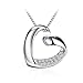 J.Rosée Necklaces, Heart Necklace 925 Sterling Silver 3A Cubic Zirconia Pendant Necklace, 18