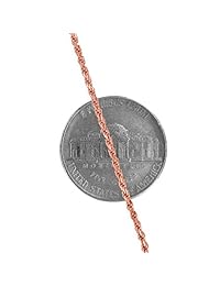 Cadena de plata de ley chapada en oro rosa de 14 quilates, 0.051 in, corte de diamante, sin níquel, 14   36 pulgadas