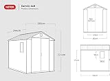 Keter Darwin 6x8ft Apex Grey Garden Shed Evotech+ Wood Look Double Door All view 11