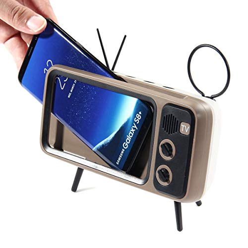 Womdee Retro Tv Phone Holder, Portable Retro TV Wireless Speaker with AUX FM AUX BT Modes Optional,  - //coolthings.us