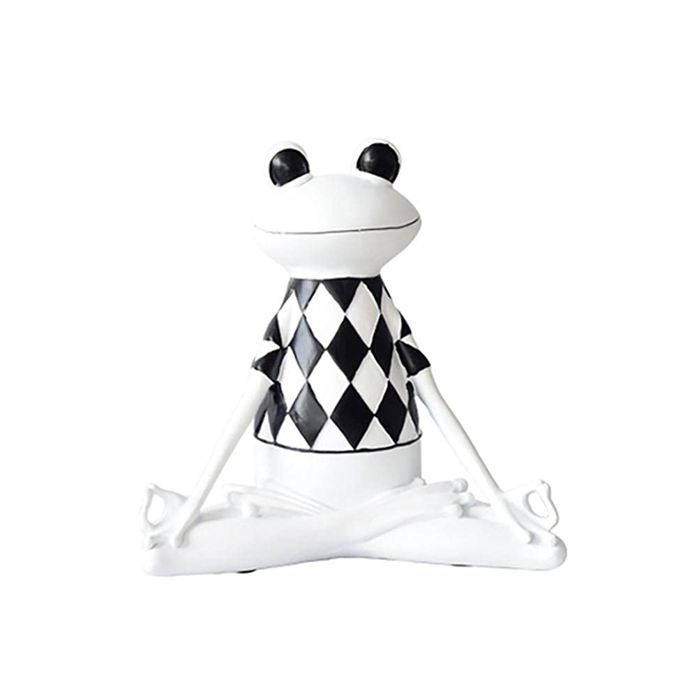 Edinber Meditation Frog Statue,Fairy Garden Frog ornament,Buddha Zen Yoga Frog Garden Figurine,Resin Frog Sculpture Animal Yoga Statue for Office Home Decor