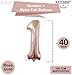Rose Gold Number 1 Balloon for First Birthday Decorations for Girls – Giant 40 Inch | Rose Gold Number One Balloon for First Birthday Decorations | Rose Gold Latex Balloons, 1st Birthday Balloons