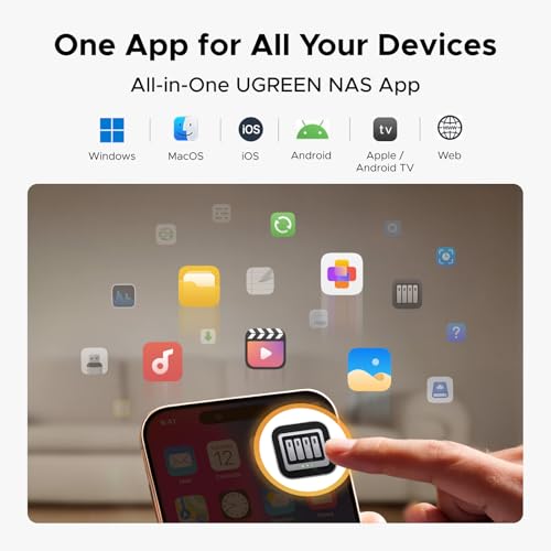 UGREEN NAS DH2300 2-Bay Desktop NASync, Support Capacity 64TB (Diskless), Remote Access, AI Photo Album, Beginner Friendly System, 4GB RAM on Board,1GbE, 4K HDMI, Network Attached Storage(Diskless)