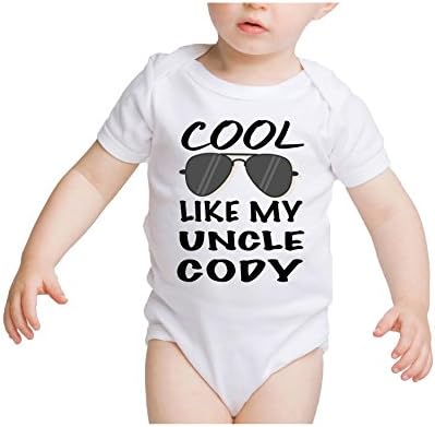 Customized 'Cool Like My Uncle' Onesie Baby Boy Bodysuit Uncle Gift Custom Name Funny Onesie Baby Shower Gift Take Home Outfit (12-18 Months)