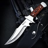 Omesio Fixed Blade Knives with Sheath Hunting Knife Bushcraft Knives Skinning Knife Deer Hunting Knives, Full Tang Big Campin