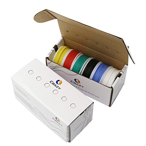 CBAZY&Trade; Hook up Wire Kit (Stranded Wire Kit) 30 Gauge Flexible Silicone Rubber Electric Wire 6 Colors 32.8 feet Each 30 AWG