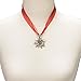 Alpenflüstern Bavarian organza necklace with rhinestone Edelweiss, Ladies costume jewelry, traditional german pendant necklace for Dirndl, Leather trouser, Oktoberfest (red)