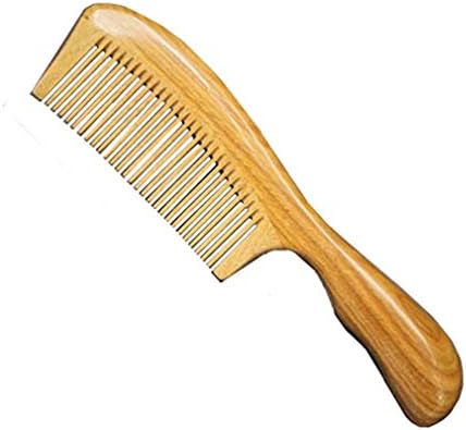 Natural Green Sandalwood Comb - Fine Tooth Handmade Wood Hair Combs, Premium Quality No Static Massage Detangling Natural Aroma Comb for Women, Men and Kids