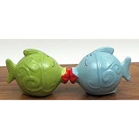 Ceramic Kissing Fish Salt and Pepper Set by MJ