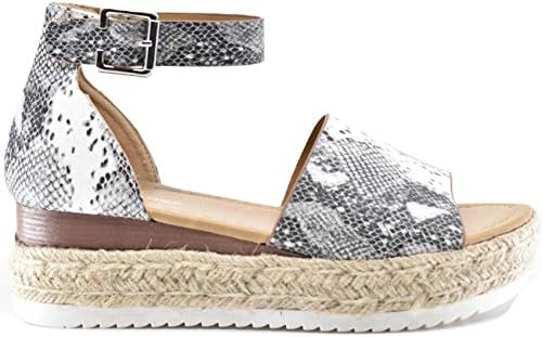 Womens Casual Espadrilles Trim Flatform Studded Wedge Jute Sole Platform