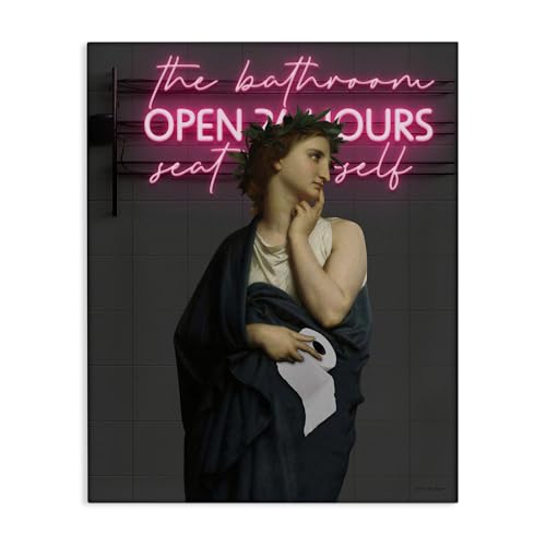 Stupell Industries Classical Lady at Bathroom Canvas Wall Art design by Seven T…