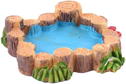 keaiduoa 3D Creative Natural Micro Landscape Ornament Wood Pile Pool Fairy Garden Decoration Home Gift