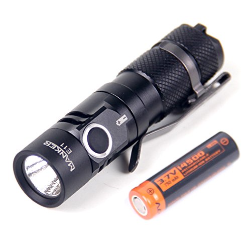 Manker E11 Pocket EDC Flashlight 800 Lumens CREE XP-L LED Torch Use 1x 14500 / AA Battery - Simple Version of Manker T01 (E11 NW With Battery)