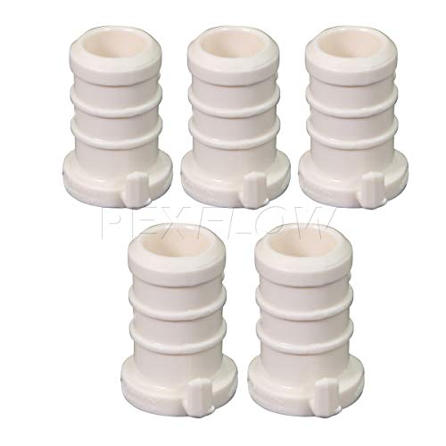 PEXFLOW PPPL0034-5 Plastic PEX Poly Alloy Plug End Cap Barb Pipe Fitting 3/4 Inch Pack of 5, 3/4, White - Thumbnail 5