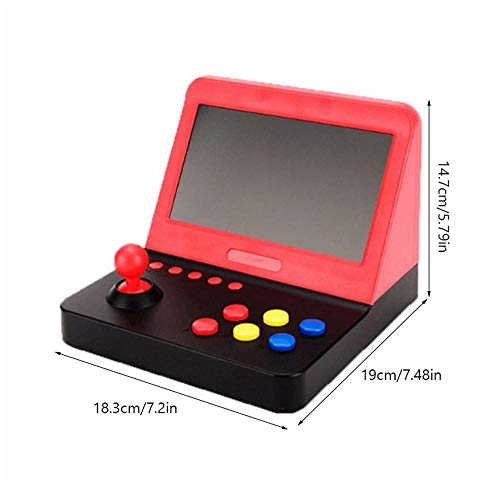 MOGOI Arcade Video Retro Game Machine,7 Inch Large TFT Screen Retro Mini Handheld Arcade Nostalgic Game Console Handheld Game Console with 3000 Classic Video Games,Red