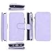Galaxy S7 Case, Modos Logicos [Detachable Wallet Folio][2 in 1][Zipper Cash Storage][Up to 14 Card Slots 1 Photo Window] Premium PU Leather Purse with Removable Inner Magnetic TPU Case - Light Purple