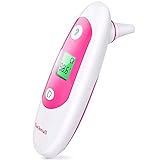 Forehead and Ear Thermometer, Guckmall 2018 Upgraded Version Infrared Digital Thermometer for Baby, Children and Adult with Fever Warning and Compensated Temperature, FDA Approved
