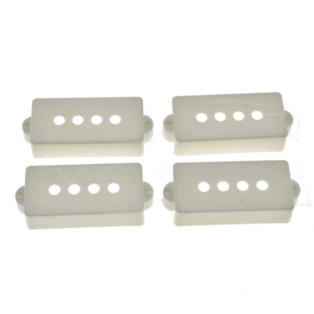 Dopro 4-Pack P Bass Pickup Covers 4 String Bass Pickup Covers for Precision Bass P Bass White