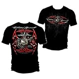 Marine Corps, USMC T-Shirt Elite Breed USMC Red Blades Silver Foil Black